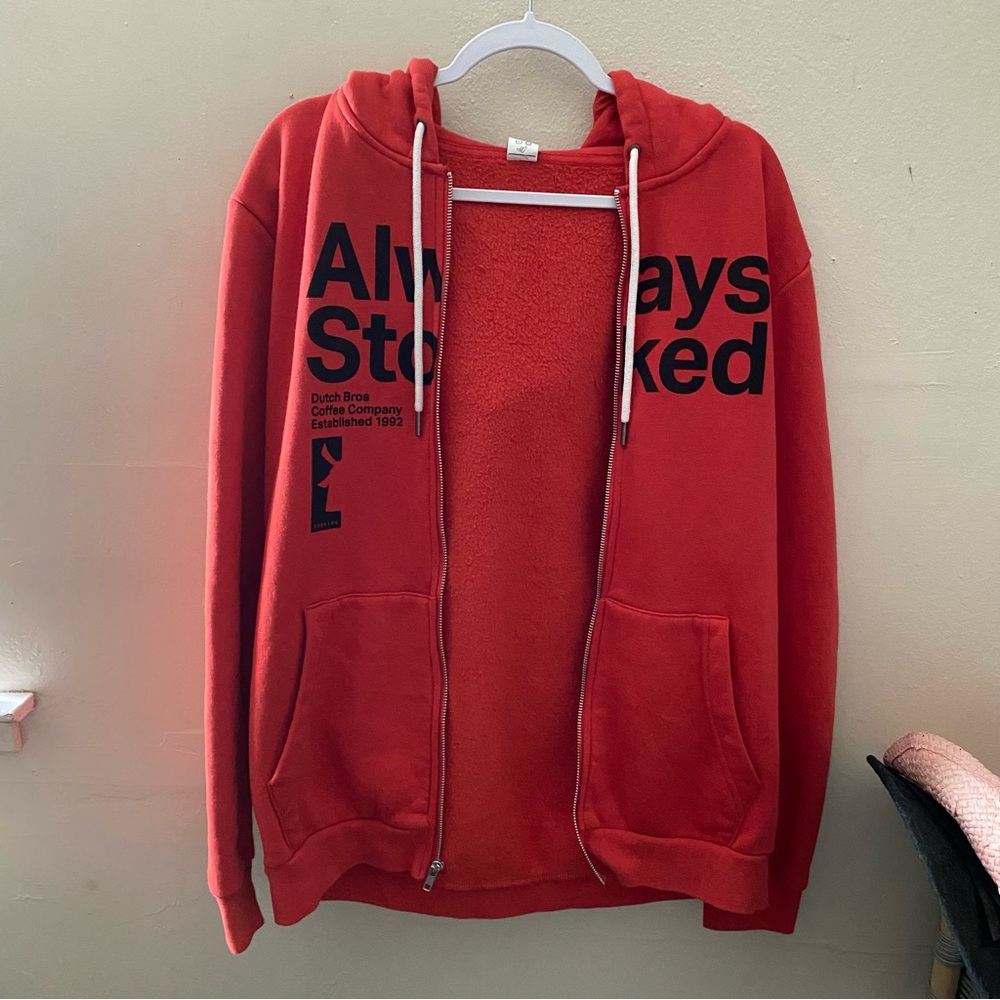 Dutch bros “always rad” red hoodie